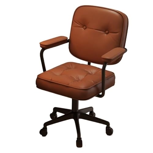 Bürostuhl für Zuhause, Kleiner Kunstleder-Schlafzimmer-Computerstuhl für Zuhause, bequemer Hebedrehstuhl mit Rädern, bequemer Computerstuhl() von Generic