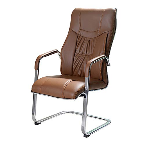 Bürostuhl im Rennstil, hohe Rückenlehne, Leder, Bürostuhl mit gebogenen Füßen, ergonomischer Computer-Schreibtischstuhl, Feste Armlehne, Executive-Gaming-Stuhl für das Arbeitszimmer im Wohnheim (Brau Bürostuhl im Rennstil, hohe Rückenlehne, Leder, Bürostuhl mit gebogenen Füßen, ergonomischer Computer-Schreibtischstuhl, Feste Armlehne, Executive-Gaming-Stuhl für das Arbeitszimmer im Wohnheim (Brau von Generic