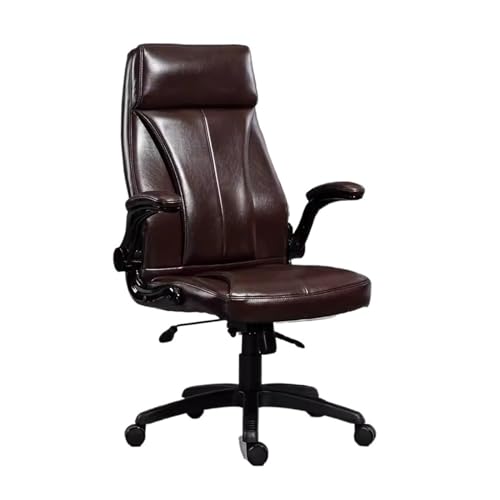 Bürostuhl mit hoher Rückenlehne, Leder, Schreibtischstuhl, hochklappbare Armlehnen, Executive Game Chair von Generic
