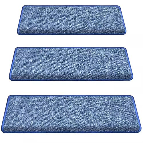 Bullnose Selbstklebende Treppenstufen Teppich rutschfest, Innenimitat Sisal Treppengriff Stufenstufen Für Keller Holzstufen, Wiederverwendbare Sicherheitstreppenläuf, Blue, 5pcs-25.5x9.5in von Generic