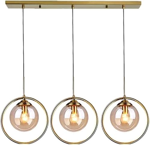 Buncc Industrial Vintage 3 Wege Pendelleuchten Moderne Messing Metall Finish Runde Hängelampe 3-in-1 Glaskugel Decke Kronleuchter Für Küche Esszimmer Wohnzimmer Buncc Industrial Vintage 3 Wege Pendelleuchten Moderne Messing Metall Finish Runde Hängelampe 3-in-1 Glaskugel Decke Kronleuchter Für Küche Esszimmer Wohnzimmer von Generic