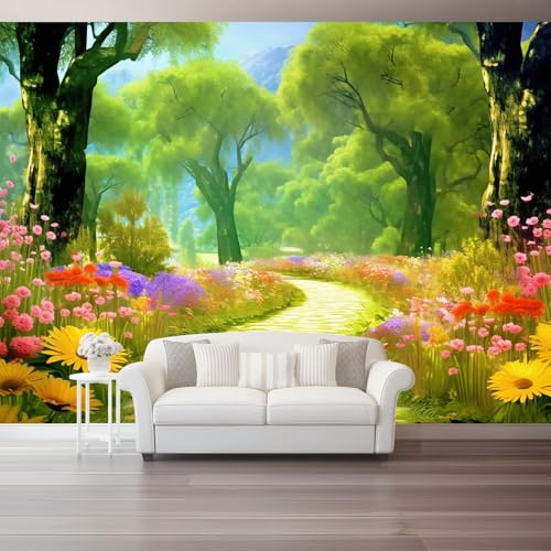 Bunt Blumen Fototapete 350 x 256 cm Surrealismus Farn Thema Wandbild Wohnzimmer Schlafzimmer Wandtapete, Vlies Tapete UV-Beständig Geruchsfrei Montagefertig Bunt Blumen Fototapete 350 x 256 cm Surrealismus Farn Thema Wandbild Wohnzimmer Schlafzimmer Wandtapete, Vlies Tapete UV-Beständig Geruchsfrei Montagefertig von Generic