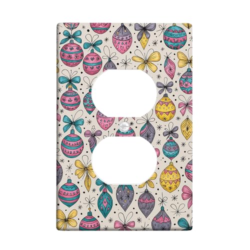 Bunte Abdeckung für Lichtschalter/Steckdosenabdeckungen, festliche Ornamente und Schleifen-Design für saisonale Dekoration, thermoplastische Wandplatten, Standardgröße, Einzel-Duplex-Steckdose Bunte Abdeckung für Lichtschalter/Steckdosenabdeckungen, festliche Ornamente und Schleifen-Design für saisonale Dekoration, thermoplastische Wandplatten, Standardgröße, Einzel-Duplex-Steckdose von Generic