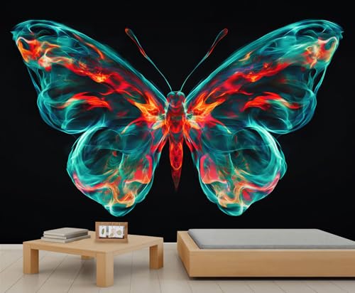 Bunte Schmetterlings Tapeten Schwarze Tapeten Wandbilder für Wände Abstrakte Tapete für Jungenzimmer Naturtapete für Schlafzimmer Wandbild Wohnzimmer Poster 490X350cm Bunte Schmetterlings Tapeten Schwarze Tapeten Wandbilder für Wände Abstrakte Tapete für Jungenzimmer Naturtapete für Schlafzimmer Wandbild Wohnzimmer Poster 490X350cm von Generic