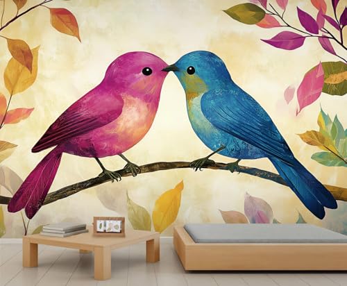 Bunte Vogel Tapete Gelb Weiß Wandbilder für Wände Blättertapete Naturtapete für Schlafzimmer Wohnzimmer Poster 490 X 350 cm Bunte Vogel Tapete Gelb Weiß Wandbilder für Wände Blättertapete Naturtapete für Schlafzimmer Wohnzimmer Poster 490 X 350 cm von Generic