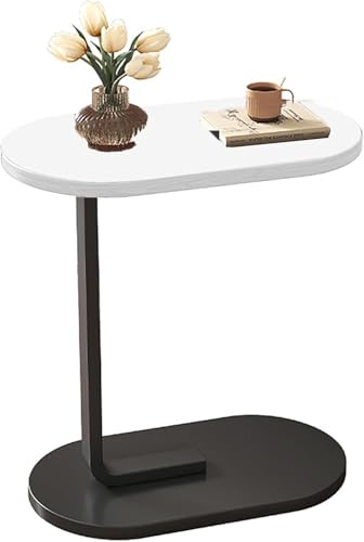 C-förmiger Beistelltisch Für Kleine Räume Wohnzimmercouch Und Bett Moderner Nachttisch Mit Stabilem Rahmen Einfache Montage, White von Generic