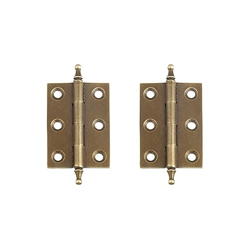 CUTOOP 2 Stück antike Messing-Lagerscharniere Kronenkopf Innentüren Bücherregal Schrank Metall Flügelscharnier Möbelzubehör (5,1 cm) von Generic