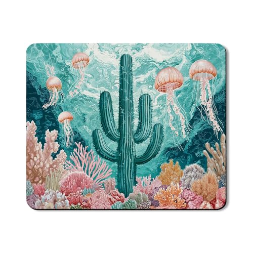 Cactus Quallen Waschtrockner Top Protector Mat Oceanic Coral Pattern Waschküchenabdeckungen Lebendige wasserdichte Gummi-Anti-Rutsch-Matten 50,8 x 61 cm von Generic