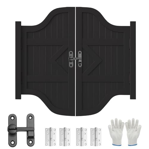 Cafétür Saloontür Schwingtür – Massivholz, Automatisches Schließen, for Bar, Küche, Garten, Wählbar W 70–150 Cm X H 80/90/100cm(Schwarz,W:119 x H:90cm) von Generic