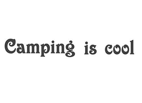 Camping Aufkleber Schriftzug Aufkleber in 15cm, 20cm, oder 25cm, Camping is cool Camping Sticker für Ihr Wohnmobil, Ihren Wohnwagen oder Ihr Auto (174/2) (15cm, schwarz Glanz) von Generic