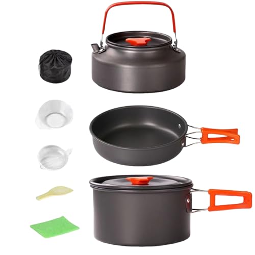 Camping Kochgeschirr - Picknick Kochutensilien 3 Stück - und Pfanne Reisen Picknick Wandern Schlafsaal BBQ Outdoor Aktivitäten von Generic