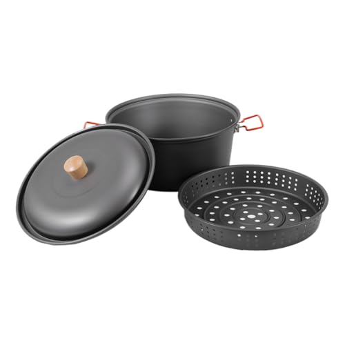 Camping-Kochgeschirr – hitzebeständiger Backpack- | leichtes Camping-Kochgeschirr-Set | 7,5 l tragbarer kochender Camp-Dampfgarer | Outdoor-Picknick-Ausrüstung | tragbarer Dampfgarer für Reisen von Generic