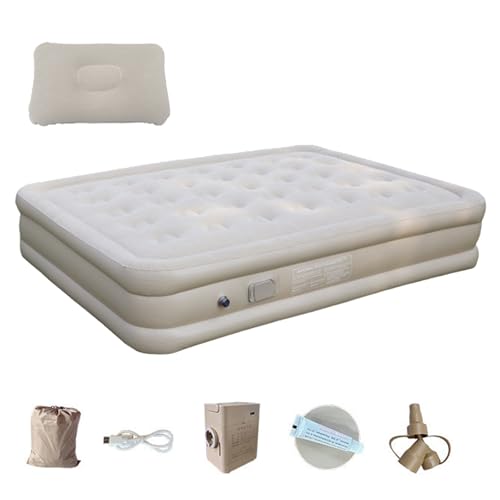 Camping -Luftmatratze - Aufblasbares Schlafpolster | Campingmatratze Aufblasen | Verdickte Selbstverletzende Doppellagerbett | Luxuriöse Luftbettmatte Mit Eingebauter Pumpe Zum Wandern Und Au von Generic