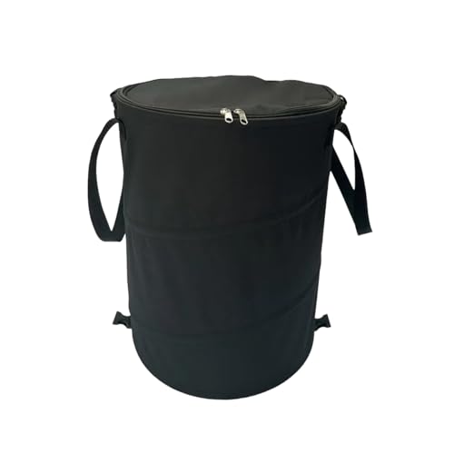 Camping Mülleimer Faltbar 37 L Wohnmobil Klappbarer Mülleimer Camping Outdoor Mülleimer Mit Deckel Garten Abfallbehälter Mehrzweck Müllbehälter (Black) von Generic