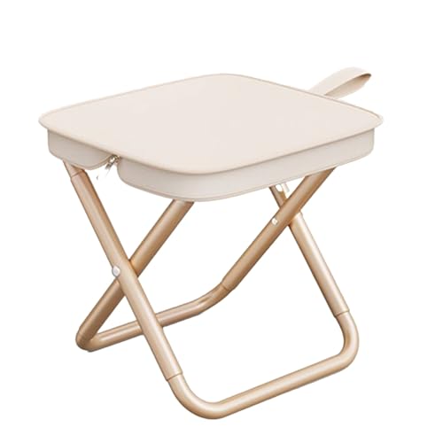 Campinghocker Faltbarer Camping Hocker Tragbarer Klapphocker, Mini Sitzhocker Klappbarer, Kleiner Leicht Falthocker Stool Campingstuhl für Reisen Outdoor Wandern Garten Strand Angelhocker (Khaki) von Generic