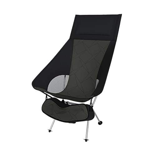 Campingstuhl Faltbar, Klappstuhl Camping Leicht mit Aufbewahrungstasche, Ergonomisches Design, Einfache Installation, Geeignet zum Wandern, Grillen im Freien, Angeln(Black,Large) von Generic