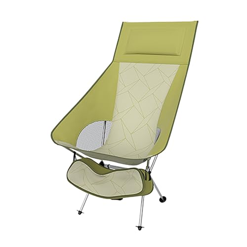 Campingstuhl Faltbar, Klappstuhl Camping Leicht mit Aufbewahrungstasche, Ergonomisches Design, Einfache Installation, Geeignet zum Wandern, Grillen im Freien, Angeln(Green,Large) von Generic