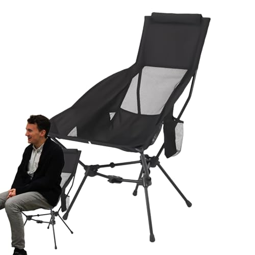 Campingstuhl Faltstühle Outdoor - Strandfischsessel - Faltbarer ultraleichter Kompaktstuhl mit Kopfstütze für Reisespipicknick Wanderwandern Strandangeln von Generic