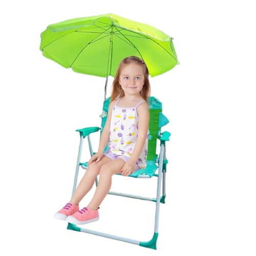 Campingstuhl für Kinder mit Sonnenschirm, klappbarer Kinderstuhl mit Sonnendach – tragbar für Outdoor, Reisen und Sand mit Sonnenschirm für Terrasse, Garten, Pool und Picknick von Generic