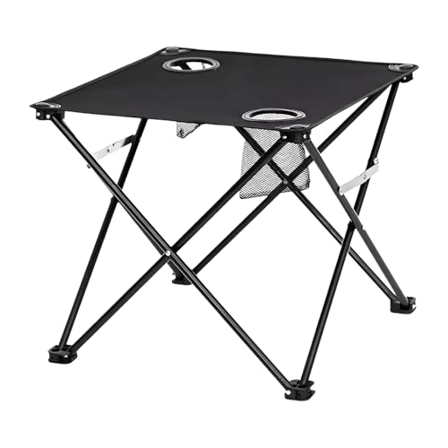 Campingtisch Klappbar - Klapptisch Mit 2 Getränkehaltern | Tragbarer Beistelltisch für Camping Reisen Wandern Picknick Balkon Garten Terrasse von Generic