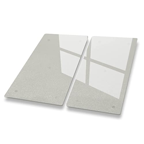 Canvas Fly Herdabdeckplatten Ceranfeld Induktionskochfeld 30x52 cm 2teilig | Glasschneidebrett Transparentes Milchglas | Schneidebrett Servierplatte Gehärtetes Glas | Herdabdeckung Hitzeschutzplatte von Generic