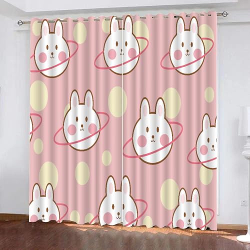 Cartoon-Kaninchen Blickdichte Vorhänge H183 X B168cm Rosa Und Gelb Schlicht Kinderzimmer Gardinen mit Ösen für Mädchenzimmer Kinderzimmer Babyzimmer 2er Pack Cartoon-Kaninchen Blickdichte Vorhänge H183 X B168cm Rosa Und Gelb Schlicht Kinderzimmer Gardinen mit Ösen für Mädchenzimmer Kinderzimmer Babyzimmer 2er Pack von Generic