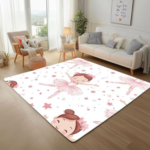 Cartoon Mädchen mit Sternen Waschbare Teppiche Gegend 200x300cm Teppich Flauschig Rote Ballerina Wohnzimmer Schlafzimmer Teppisch rutschfest Kurzflor Weich Rugs for Living Room Carpet Cartoon Mädchen mit Sternen Waschbare Teppiche Gegend 200x300cm Teppich Flauschig Rote Ballerina Wohnzimmer Schlafzimmer Teppisch rutschfest Kurzflor Weich Rugs for Living Room Carpet von Generic