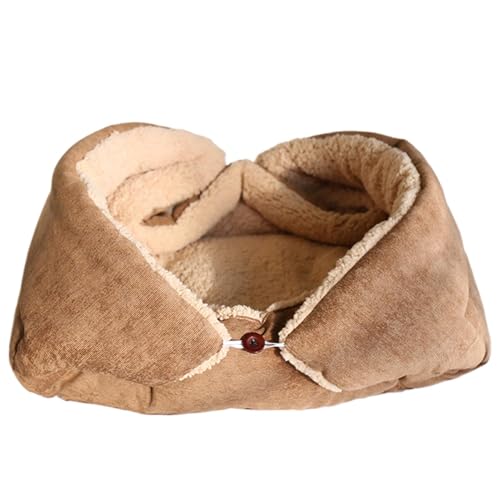 Cat Crinkle Sack - 2 in 1 Katzenhüttenschlafsack, Plüsch Grabhöhle | Herbst und Winter Warme Plüsch Dicke Haustiermatte Multifunktionale faltbare Katzenschlafmatte Cord Katzenschlafsack von Generic