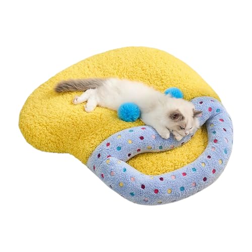Cat Hideaway - vielseitig gemütliche warme Hundehöhlenbett | Flanellplüsch -Haustierkissen für Innenräume F von Generic
