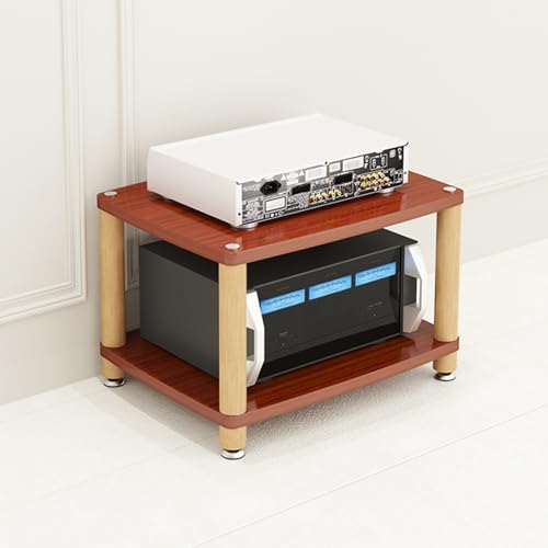 Cd Regal Holz Antis-Rutsch-Fußpolster-Design Rack，StereoKomponenten Rackschrank，Geeignet für Spielzimmer Konferenzräume Wohnzimmer Aufnahmestudios(Brown,60 * 48 * 46cm) von Generic