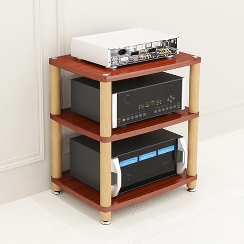 Cd Regal Holz Antis-Rutsch-Fußpolster-Design Rack，StereoKomponenten Rackschrank，Geeignet für Spielzimmer Konferenzräume Wohnzimmer Aufnahmestudios(Brown,60 * 48 * 67cm) von Generic