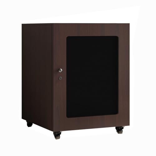 Cd Regal Holz Internes Lüftungskanaldesign Mit Universalrädern Schallplattenständer, Geeignet für Heimkino-Konferenzräume(Brown,59 * 60 * 63cm) von Generic
