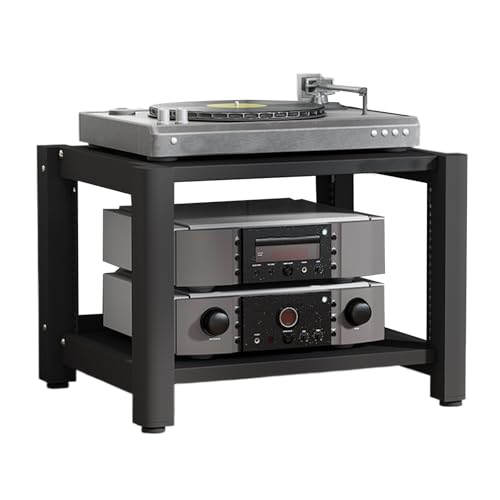 Cd Regals Holz Verstellbare Einlegeböden Schallplattenständer, Geeignet für Konferenzräume Wohnzimmer Aufnahmestudios(Black,60 * 50 * 40cm) von Generic