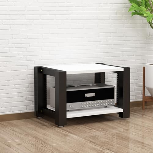Cd Regals Holz Verstellbare Schallplattenständer Füße Offenes Audio-Aufbewahrungsregal，Geeignet für Wohnzimmer Spielzimmer und Aufnahmestudios(White,60 * 51 * 40cm) von Generic