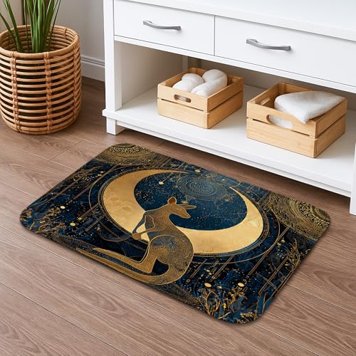 Celestial Kangas Badematte, künstlerisches Mond, abstraktes Design, Herbst-inspiriert, saugfähig, rutschfest, Duschvorleger für Badezimmer, WC, Dekoration, 50,8 x 81,3 cm Celestial Kangas Badematte, künstlerisches Mond, abstraktes Design, Herbst-inspiriert, saugfähig, rutschfest, Duschvorleger für Badezimmer, WC, Dekoration, 50,8 x 81,3 cm von Generic