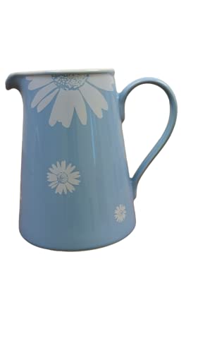 Ceylon Studio Blaue Gänseblümchen, traditionelles blaues und weißes Muster, Premium-Qualität, handbemalte Keramikkrug, 17 cm – (1,2 l) von Generic