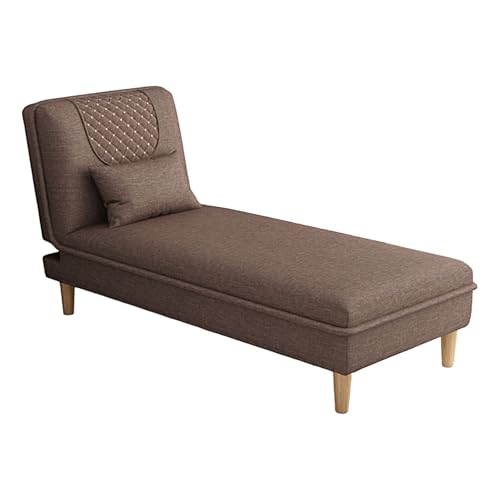 Chaiselongue Schlafsessel Mit Bettfunktion Schlafsessel Klappbar Schmal 3 Verstellbare Positionen Ergonomische Unterstützung Inklusive Kissen 2 Größen(Brown,200 * 75 * 38cm) von Generic