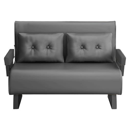 Chaiselongue Sofa mit Schlaffunktion 3-in-1 Ergonomisch Technisches Gewebe Umwandelbares Schlafsofa 6-Fach Verstellbare Rückenlehne Gästebett Klappbar mit Trapezbeinen(Gray,185 * 100 * 26cm) von Generic