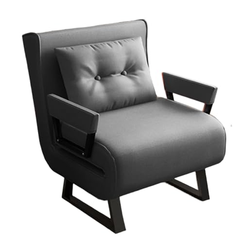 Chaiselongue Sofa mit Schlaffunktion 3-in-1 Ergonomisch Technisches Gewebe Umwandelbares Schlafsofa 6-Fach Verstellbare Rückenlehne Gästebett Klappbar mit Trapezbeinen(Gray,185 * 60 * 26cm) von Generic