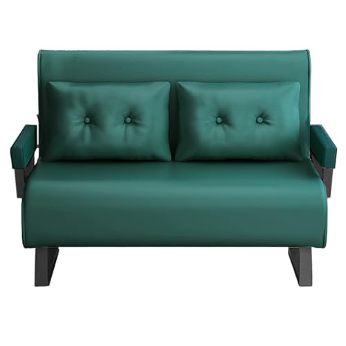 Chaiselongue Sofa mit Schlaffunktion 3-in-1 Ergonomisch Technisches Gewebe Umwandelbares Schlafsofa 6-Fach Verstellbare Rückenlehne Gästebett Klappbar mit Trapezbeinen(Green,185 * 100 * 26cm) von Generic