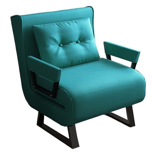 Chaiselongue Sofa mit Schlaffunktion 3-in-1 Ergonomisch Technisches Gewebe Umwandelbares Schlafsofa 6-Fach Verstellbare Rückenlehne Gästebett Klappbar mit Trapezbeinen(Green,185 * 80 * 26cm) von Generic