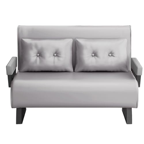 Chaiselongue Sofa mit Schlaffunktion 3-in-1 Ergonomisch Technisches Gewebe Umwandelbares Schlafsofa 6-Fach Verstellbare Rückenlehne Gästebett Klappbar mit Trapezbeinen(Khaki,185 * 100 * 26cm) von Generic
