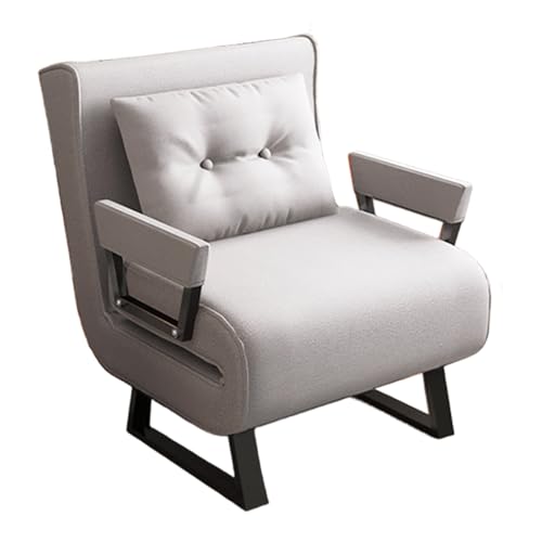 Chaiselongue Sofa mit Schlaffunktion 3-in-1 Ergonomisch Technisches Gewebe Umwandelbares Schlafsofa 6-Fach Verstellbare Rückenlehne Gästebett Klappbar mit Trapezbeinen(Khaki,185 * 60 * 26cm) von Generic