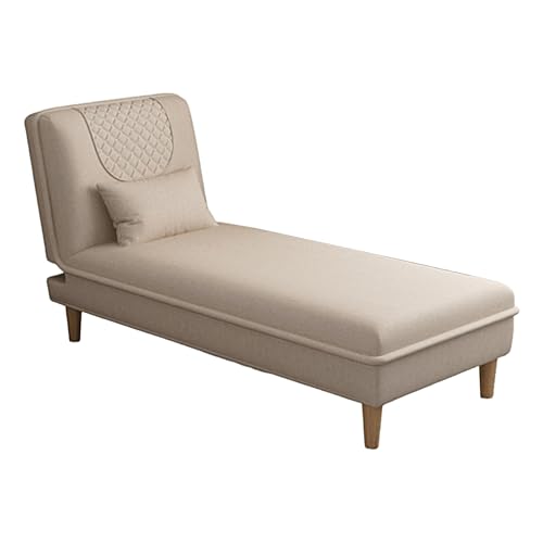 Chaiselongue Sofa mit Schlaffunktion Gästebett Klappbar mit 3 Stufig Verstellbarer Rückenlehne Multifunktionale Chaiselongue für Büros, Kleine Wohnungen(Beige,140 * 75 * 86cm) von Generic