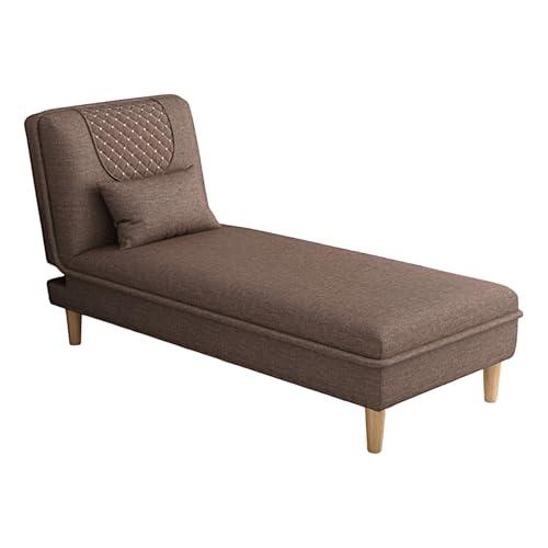 Chaiselongue Sofa mit Schlaffunktion Gästebett Klappbar mit 3 Stufig Verstellbarer Rückenlehne Multifunktionale Chaiselongue für Büros, Kleine Wohnungen(Brown,140 * 75 * 86cm) von Generic