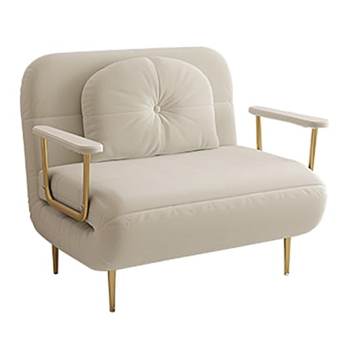 Chaiselongue Sofa mit Schlaffunktion Gästebett Klappbar mit Kissen und Armlehnen 6 Fach Verstellbare Rückenlehne Recamiere für Wohnzimmer, Schlafzimmer(Beige,190 * 100 * 30cm) von Generic