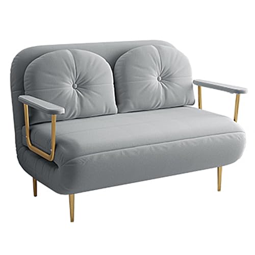 Chaiselongue Sofa mit Schlaffunktion Gästebett Klappbar mit Kissen und Armlehnen 6 Fach Verstellbare Rückenlehne Recamiere für Wohnzimmer, Schlafzimmer(Gray,190 * 120 * 30cm) von Generic