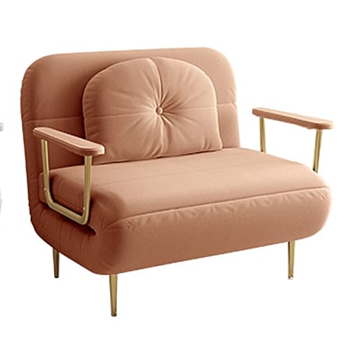 Chaiselongue Sofa mit Schlaffunktion Gästebett Klappbar mit Kissen und Armlehnen 6 Fach Verstellbare Rückenlehne Recamiere für Wohnzimmer, Schlafzimmer(Orange,190 * 100 * 30cm) von Generic