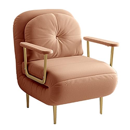 Chaiselongue Sofa mit Schlaffunktion Gästebett Klappbar mit Kissen und Armlehnen 6 Fach Verstellbare Rückenlehne Recamiere für Wohnzimmer, Schlafzimmer(Orange,190 * 68 * 30cm) von Generic
