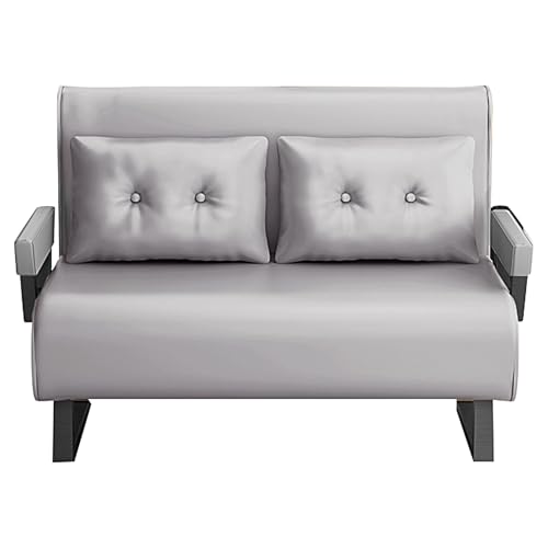 Chaiselongue Sofa mit Schlaffunktion Metallrahmen Klappsessel mit 6-Fach Verstellbarer Rückenlehne Klappsofa für Balkon, Arbeitszimmer, Schlafzimmer, Büro(Khaki,185 * 100 * 26cm) von Generic
